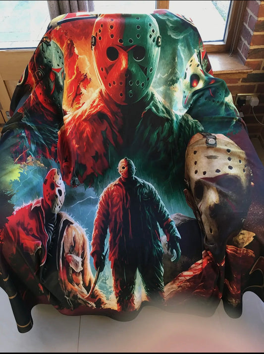 Jason Friday 13th - Twin Bedspread Top Cover / Throw / Fleece